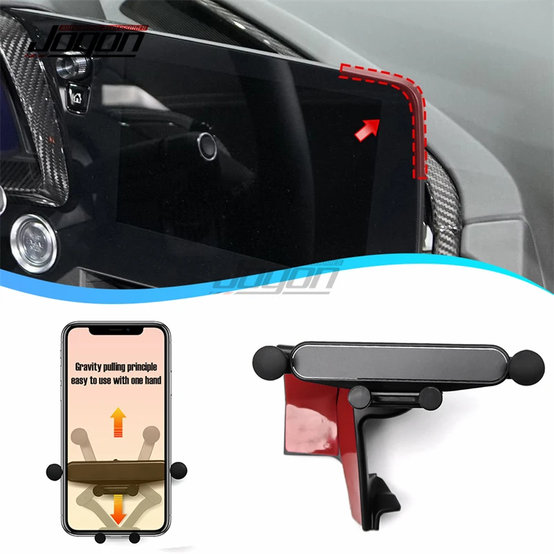 Car Mobile Phone Holder Air Vent Clip Mount For Corvette C8 Convertible Stingray Sport Coupe Z06 Z51