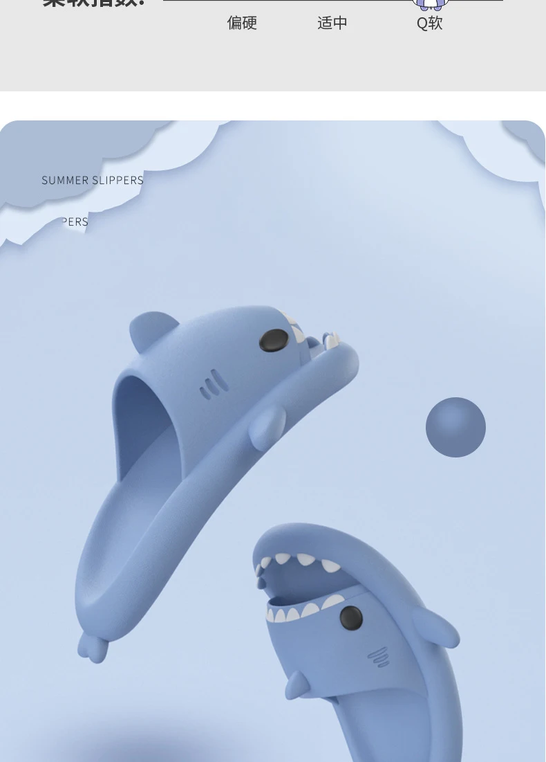 Description Picture 5 of itemGacimy Summer Shark Sandals For Children Soft Kid Thick Bottom Outdoor Beach Slides Boys Girls Cute Cartoon Shark House Slippers