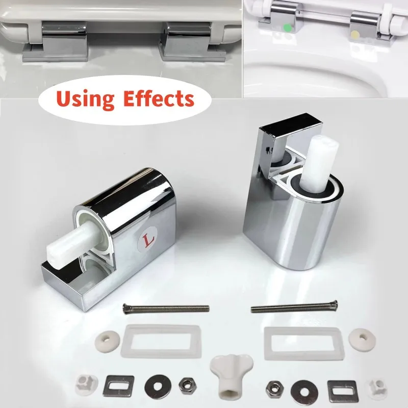 Toilet Lid Hinges Soft Close Fixing Connector Flush Toilet Cover Slowly