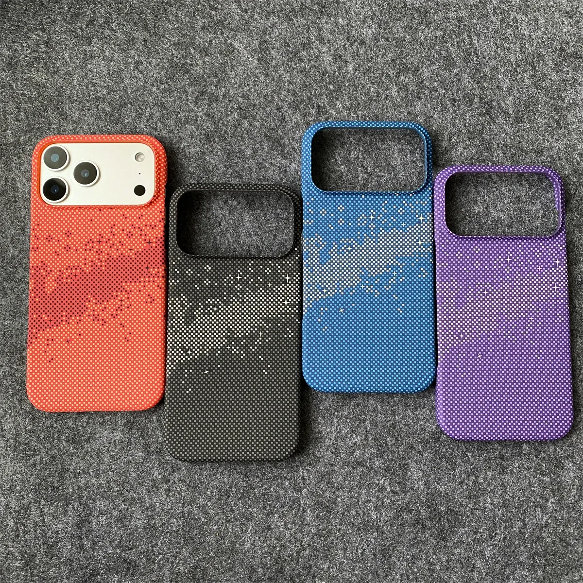 Luxuriöse Kevlar-Carbonfaser-Muster, hochwertige harte PC-Handyhülle für Apple IPhone 17 Air 16 15 14 13 12 11 Pro Max Cover Slim