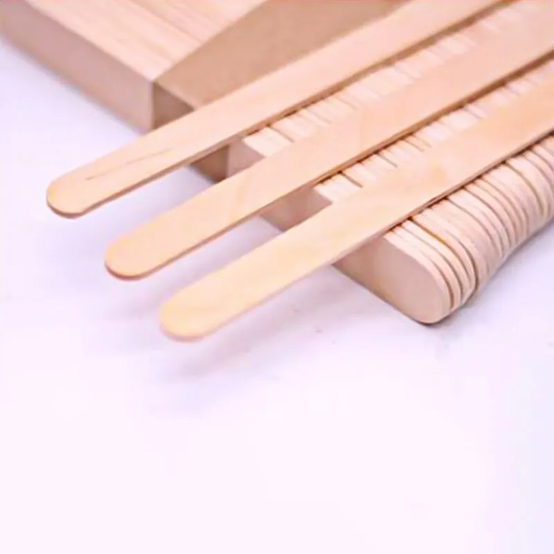 Description Picture 3 of item50pcs Natural Wooden Ice Cream Popsicle Sticks Wood Stick Ice Cream Spoon Hand Art Ice Cream Ice Cube Lollipop Cake Tools