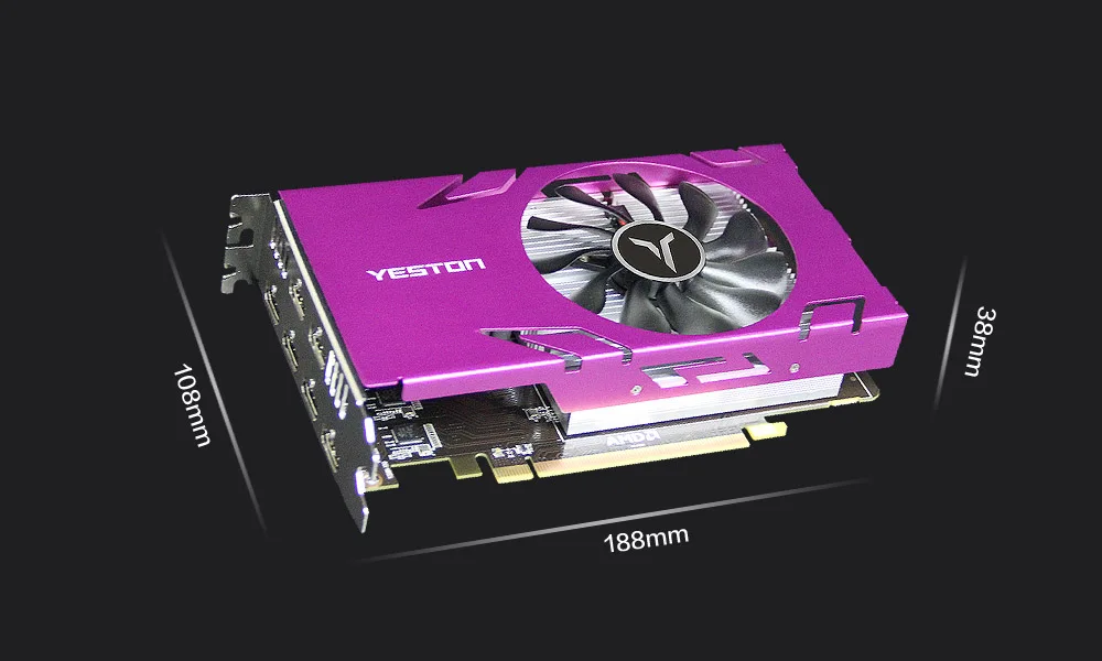 YESTON Radeon R7 350 6 HDMI Graphic Card GDDR5 4GB 128Bit Computer GPU R7350 6HDMI GA AMD Video Card Support Split Screen