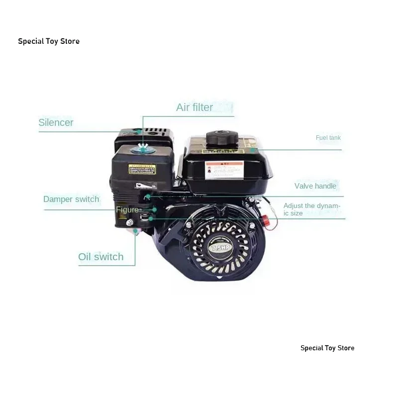6.5Hp 168F-1 Gasoline Micro Engine 4Kw Four-Stroke Small Power Accessories 196Cc Flat Key Shaft Engine Structure 4