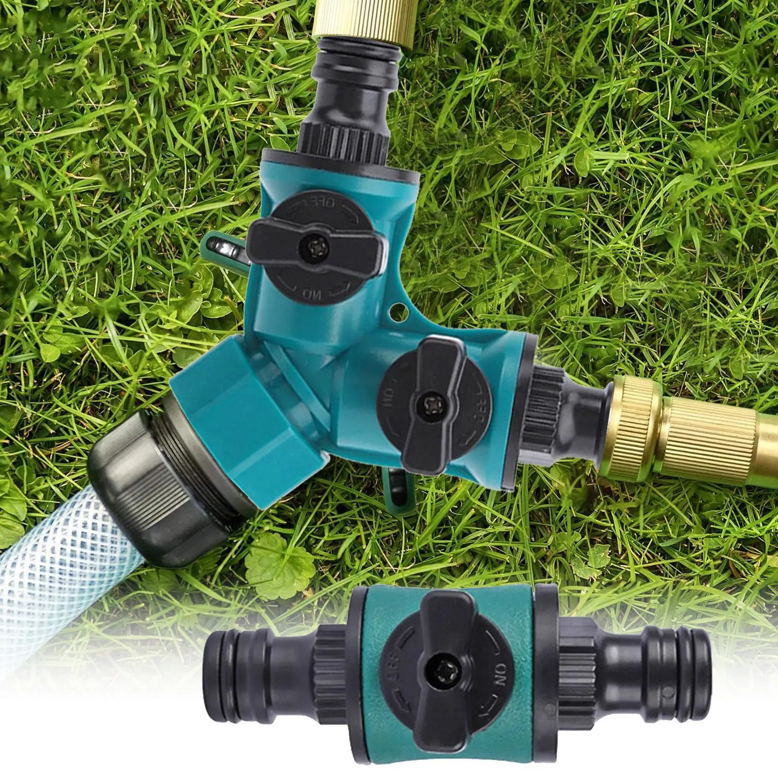 2 way Hose Splitter For Garden Hose Leakproof Quick On/Off Water Hose Connector Garden Hose Faucet Splitter For Agricultural