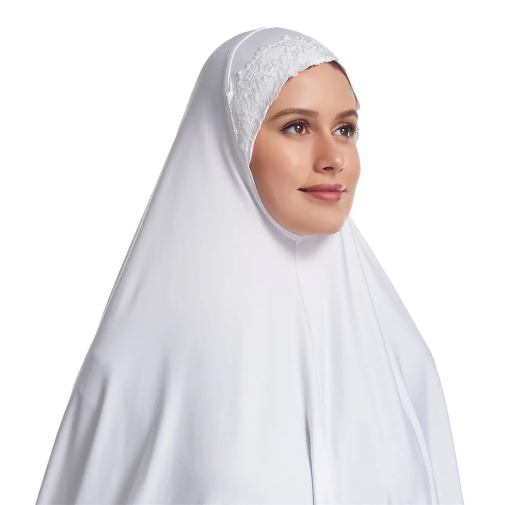 Sciarpa Hijab Khimar Lungo Donna Musulmana Istantaneo Sopra Testa - Poliestere