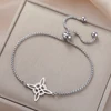 Dawapara – Bracelet à breloques avec nœud de sorcière pour femmes, amulette de Protection des nœuds celtiques, chaîne de perles en acier inoxydable, bijoux Wiccan de sorcellerie