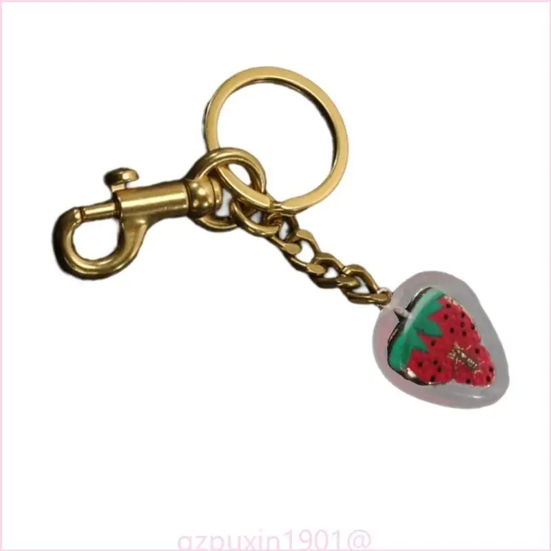 57qa Erdbeerschlüsselkettenanhänger Keyring Ornament Erdbeerbeutel Charme Schlüsselbund