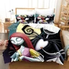Nightmare Before Christmas  Duvet Cover with Pillow Cover Bed Sets Jack and Sally 3D Skull Christmas Bedding Set Bedroom Decor 4
