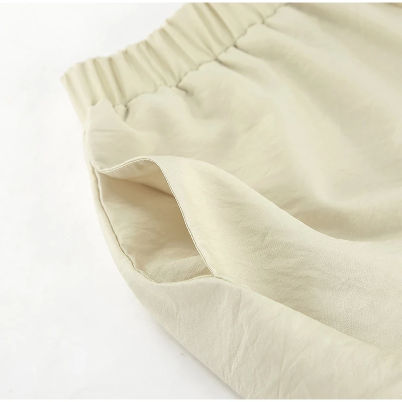 Conjunto de 2 piezas de pantalones cortos holgados con volantes para mujer, cuello en V, camisas caladas, pantalones cortos de pierna ancha, traje blanco para primavera y verano 2025.
