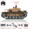 HENG LONG 1/16 7.0 Customized Panzer III H RTR RC Tank 3849 Metal Tracks Wheels Steel Sprocket Wheels BB Shooting Yellow TH17369 3