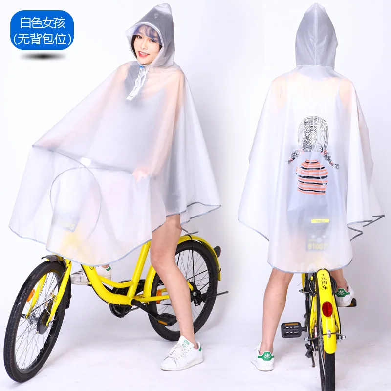 EVA Raincoat for Bicycle Cycling Poncho Bagpack Design Adult Rainwear Transparent Reflective Strip Wind-resistant Raincoat raincoat poncho
