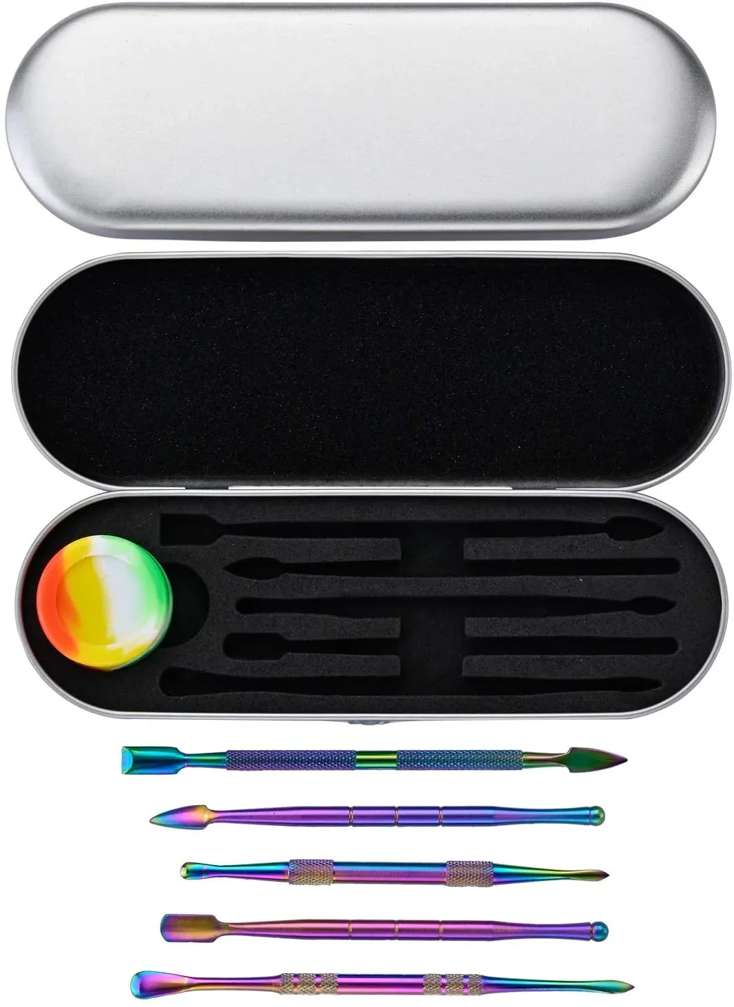 WEPUFF Stainless Steel Oil Wax Spoon Cigarette Accessories Double Sided Stainless Steel Cuticle Pusher Cuticle Dead Skin Trimmer 5