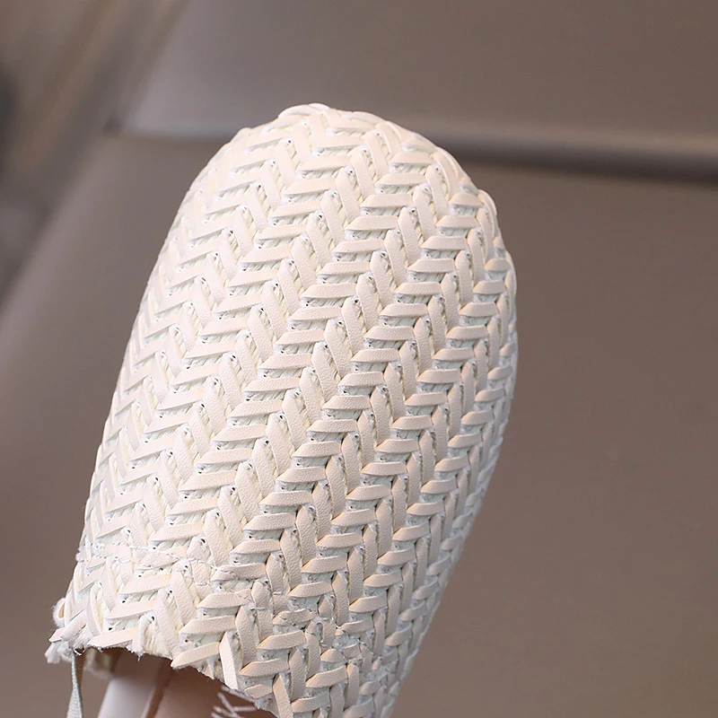 JGSHOWKITO Girls Sandals Weave Style 2 in 1 Slippers Kids Summer Beach Shoes Child Bohemian Sandal Slip-on Elastic Band Princess