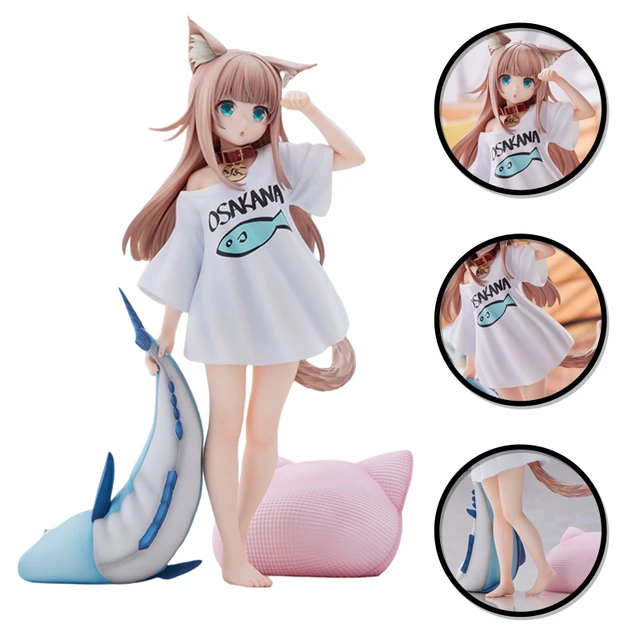 Goaoy Anime Cute Kawaii Cat Ears Girl Figura de brinquedo de PVC