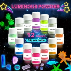 Glow - in - the - Dark Luminous Mica Powder Pigment Set (Multicolored)