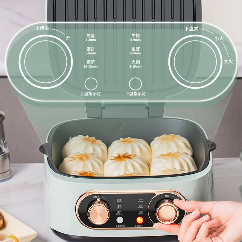 Multifunction Electric Crepe Maker Detachable Deep Cooking Hot Pot Pancake Baking Pan Double-sided BBQ Grilling Skillet Steamer 6