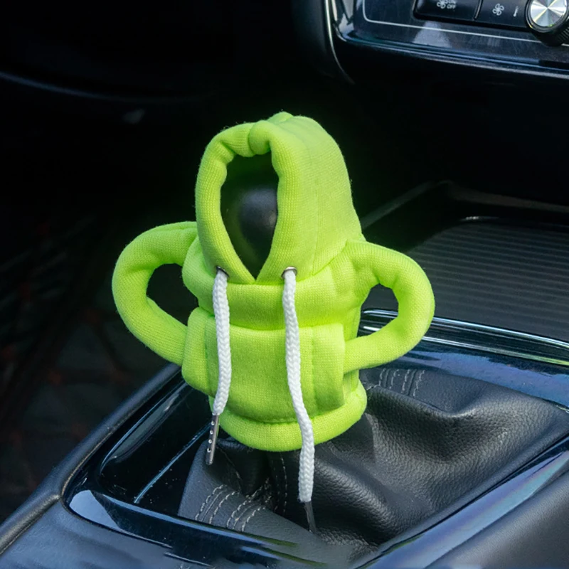 Hoodie Creative Car Handle Gear Shift Knob Lever Cover Fashion Cute Car Gear Sweatshirt Change Lever Cover Interior Accessories