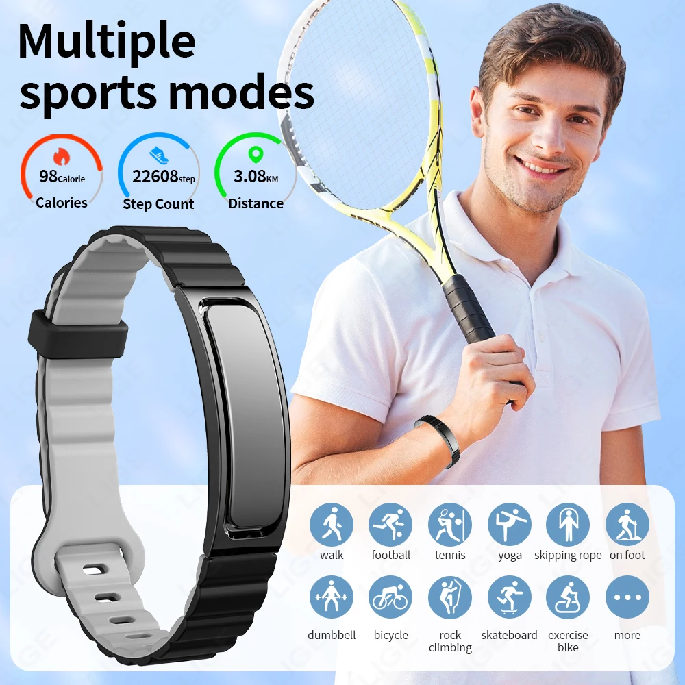 LIGE New Sport Fitness Tracker Smart Band Bracelet Heart Rate Blood Oxygen Sleep Monitor Step Counting No Screen Smartwatch Band