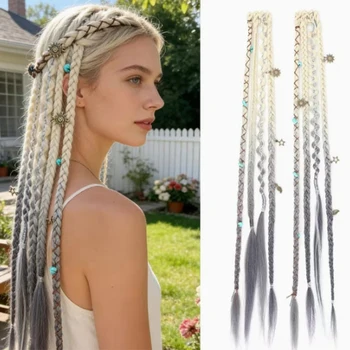Treccia per capelli stile bohémien, piccola treccia intrecciata, per donna, con clip BB, stile Hot Girl Boxing Braid