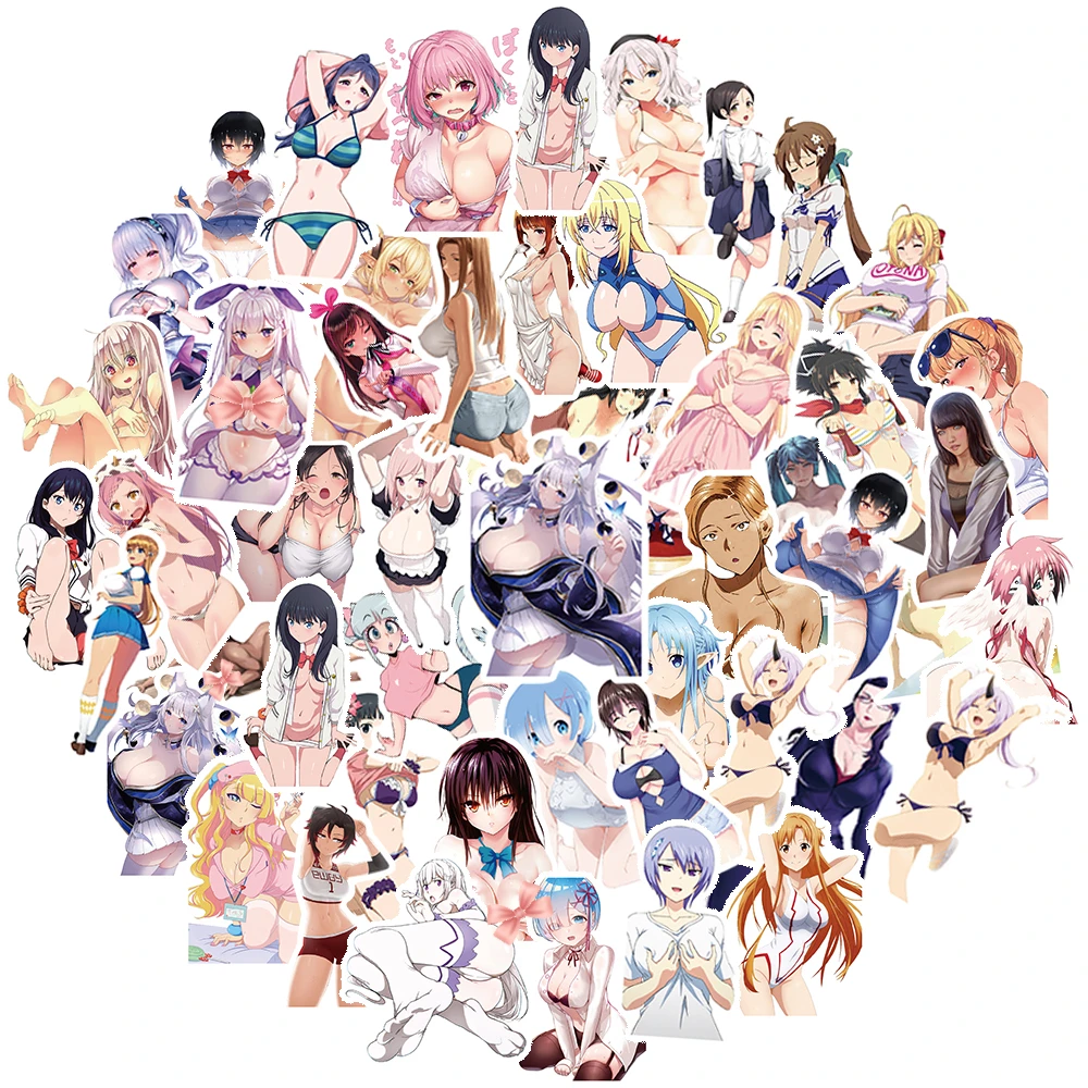 

50/100PCS Sexy Girls Hentai Adult Stickers Anime Graffiti Decals Phone Laptop Notebook Suitcase Waifu Sticker Waterproof