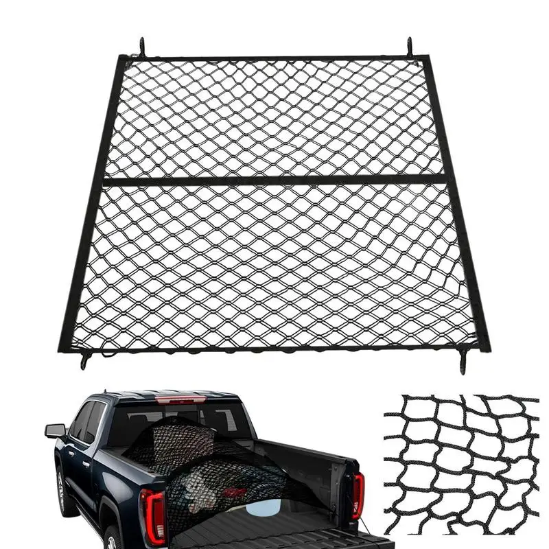 

Car Trunk Rooftop Net Mesh Cargo Net Heavy Cargo Net Truck Trailer Dumpster Extend Mesh Covers Luggage Nets With 4 Fixed Hooks