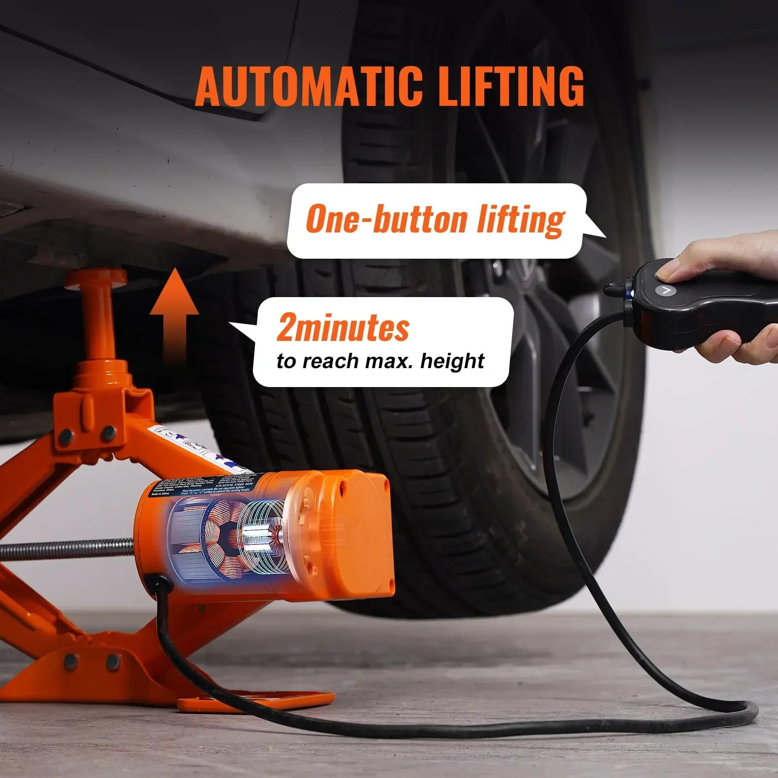 VEVOR Electric Car Jack 3 Tons/6600 lbs 12V Electric Scissor Jack Portable Car Jack for SUV Truck Sedan Tire Change Replacement 4