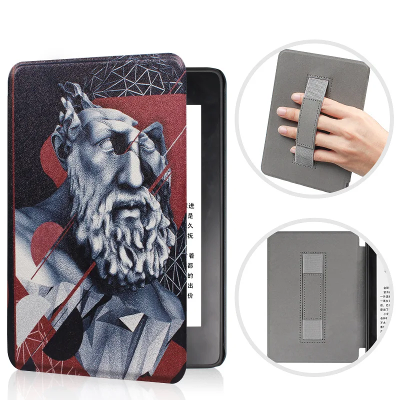 Premium Leather E-Reader Case with Screen Protector and Hand Strap, Auto Wake/Sleep Feature