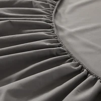 100% Cotton Fitted Bed Sheet Solid Color Mattress Cover Skin-friendly Fabric Bedspread Mattress Protector 5