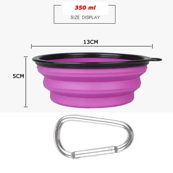 New 1000ml Large Collapsible Dog Pet Folding Silicone Bowl Outdoor Travel Portable Puppy Food Container Feeder Dish Bowl 6