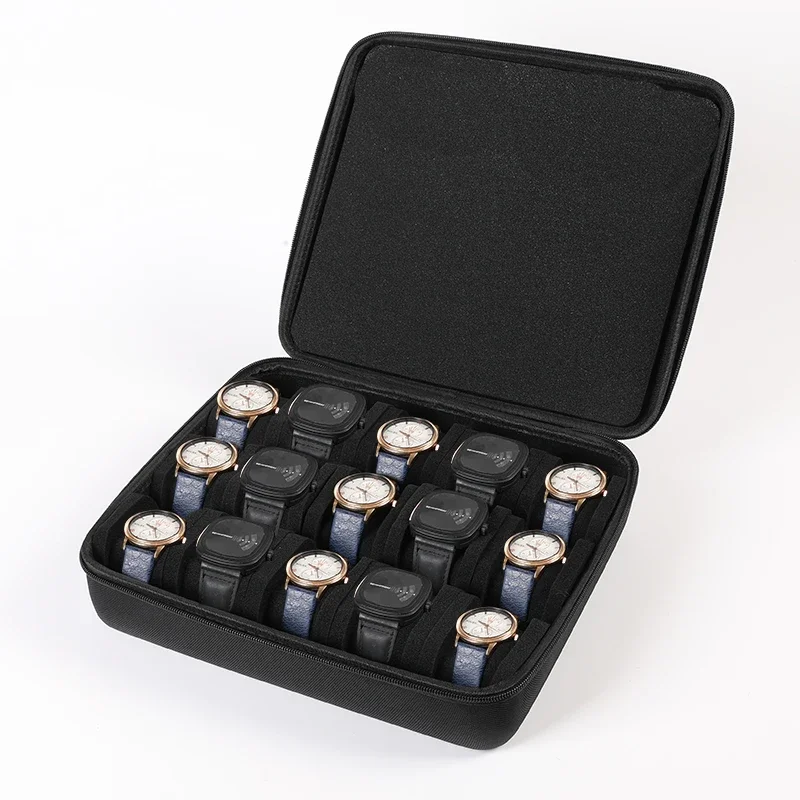 Luxury Black Watch Travel Roll Case - Shockproof Storage & Display Organizer