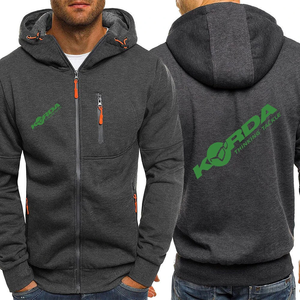 Korda Inspired Tribute 2023 Men Solid Color Hooded Long Sleeves Coat Zipper keep Warm Outwear Leisure Breathable Cardigan Jacket