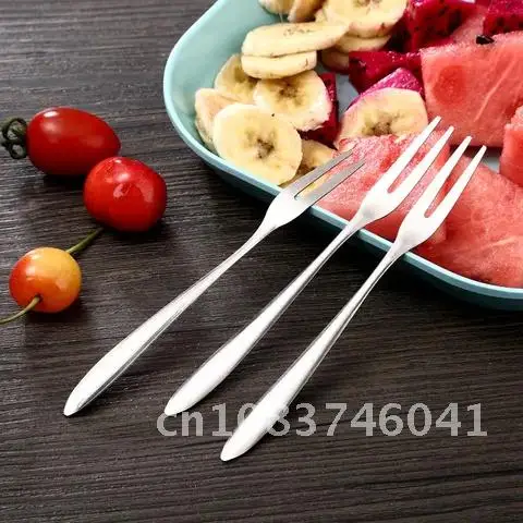 

Stainless Steel Fruit Fork Mini Fork Salad Fork Cake Fork Two-tine Fork Table Fork Cutlery Kitchen Tools Luxury Fork Dessert Fo