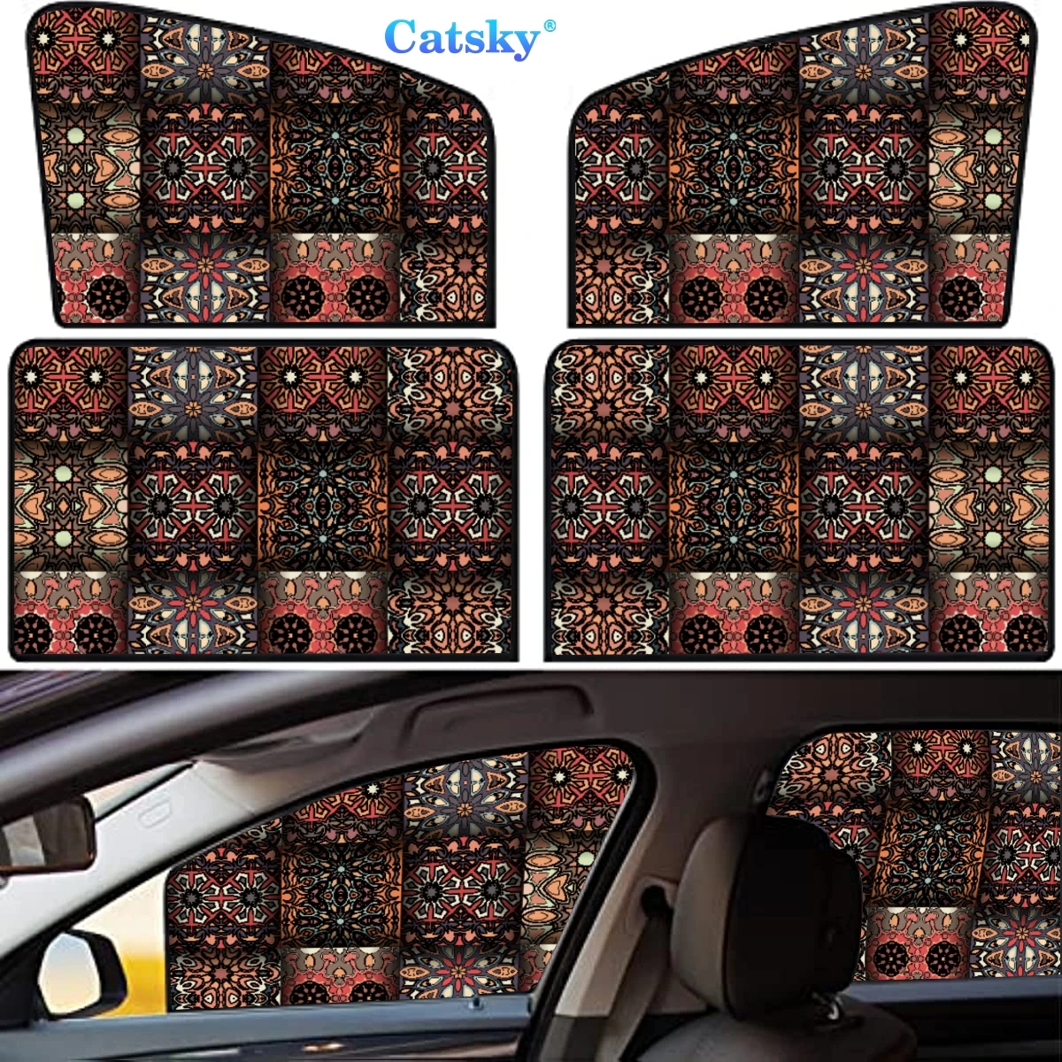 

4 Pieces Privacy Car Window Sun Shades Magnetic Blackout Car Window Covers Car Curtains Car Window Sun Shades Covers Auto