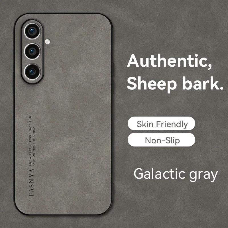 Luxury Matte Sheepskin Leather Phone Case - Elegant Back Cover