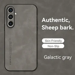Luxury Matte Sheepskin Leather Phone Case - Elegant Back Cover - Note10Plus (Gray)