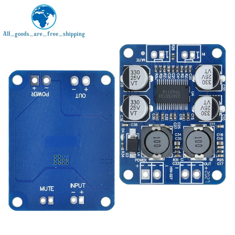 

TZT DC 12V-24V TPA3118 60W Mono Digital Audio Power Amplifier Board Amp Module