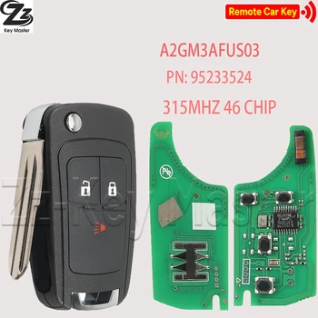 Zz For 2013-2015 Chevrolet Spark 3BT Flip Key Remote  PN: 95233524  A2GM3AFUS03 315MHZ ID46 CHIP P/N:GM95233524 1
