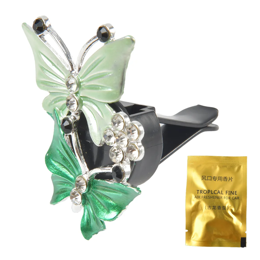 Air Freshener Butterfly Car-styling Car Perfume Natural Smell Air Conditioner Butterfly Diamond Aromatherapy Clip - Image 3