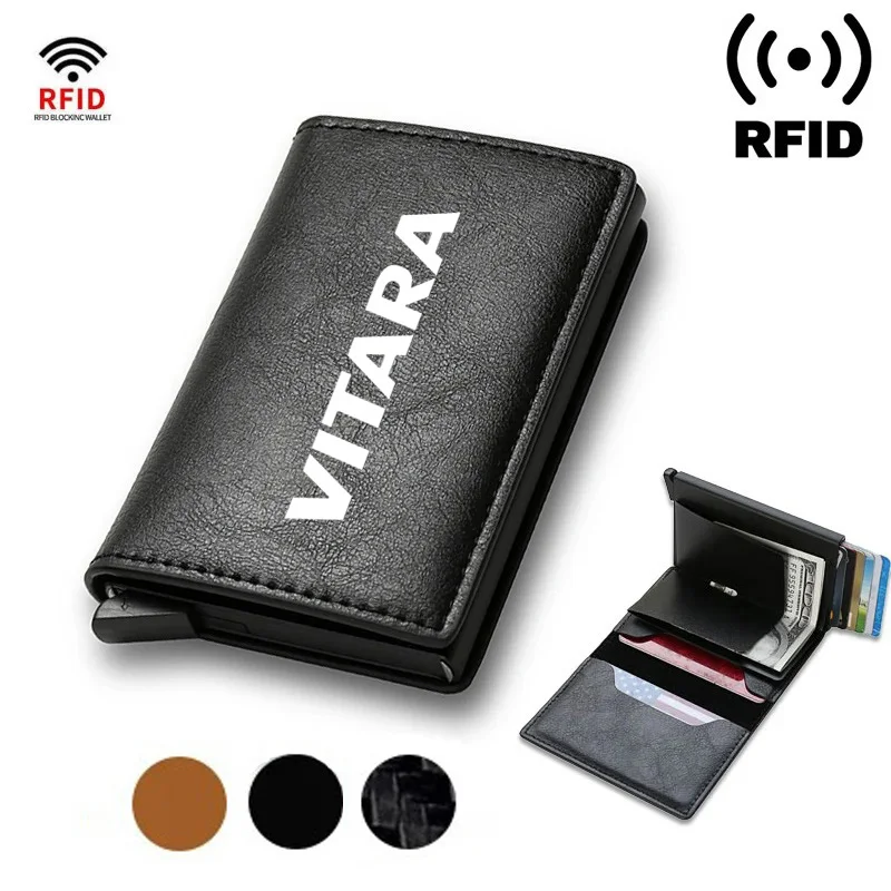 남성용 RFID 신용카드 홀더 가죽 지갑, 은행 카드 홀더, 스즈키 비타라 2000-2023 용, 자동차 인테리어 액세서리