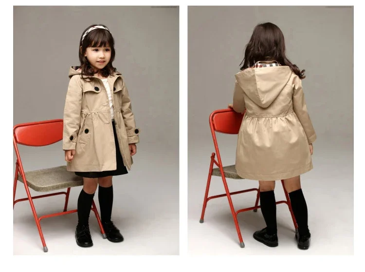 Children girls sweatshirt spring autumn birthday present long style hooded coat girls jackets girls coat