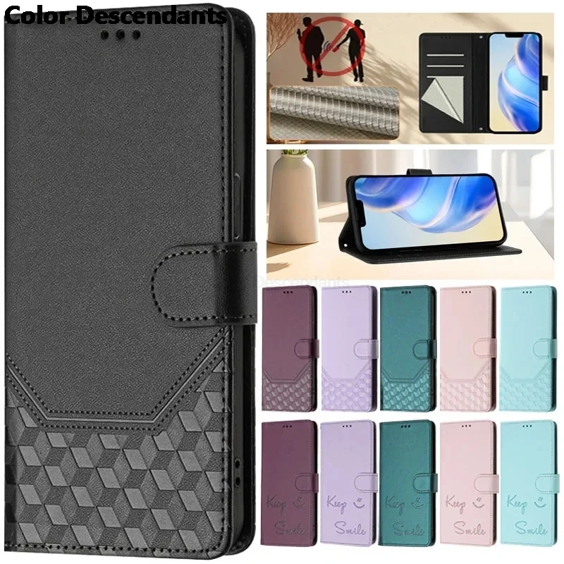 RFID Blocking Leather Flip Cover with Strap - Premium Shockproof Protective Card Holder Case