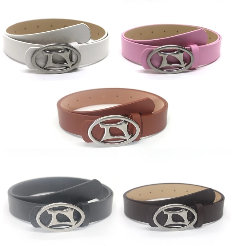 

Y2K Girls PU Thin Waist Belt for Jeans Dress Cowgirl Buckle Waistband