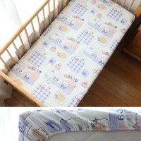 Drap-housse en coton doux pour berceau de bébé, 130x70cm, housse de matelas pour nouveau-né, protection, literie pour tout-petits, pour garçon et fille, taille personnalisée acceptée 6