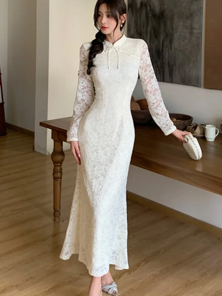 Elegant-Hollow-Out-Lace-Cheongsam-Dress-Chinese-Style-New-Fashion-Sexy ...