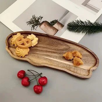 Vassoio portaoggetti in stile giapponese Vassoio in legno a forma di nuvola irregolare per pane, dessert, torta, caffè, tazza da tè, piatto organizer per la casa