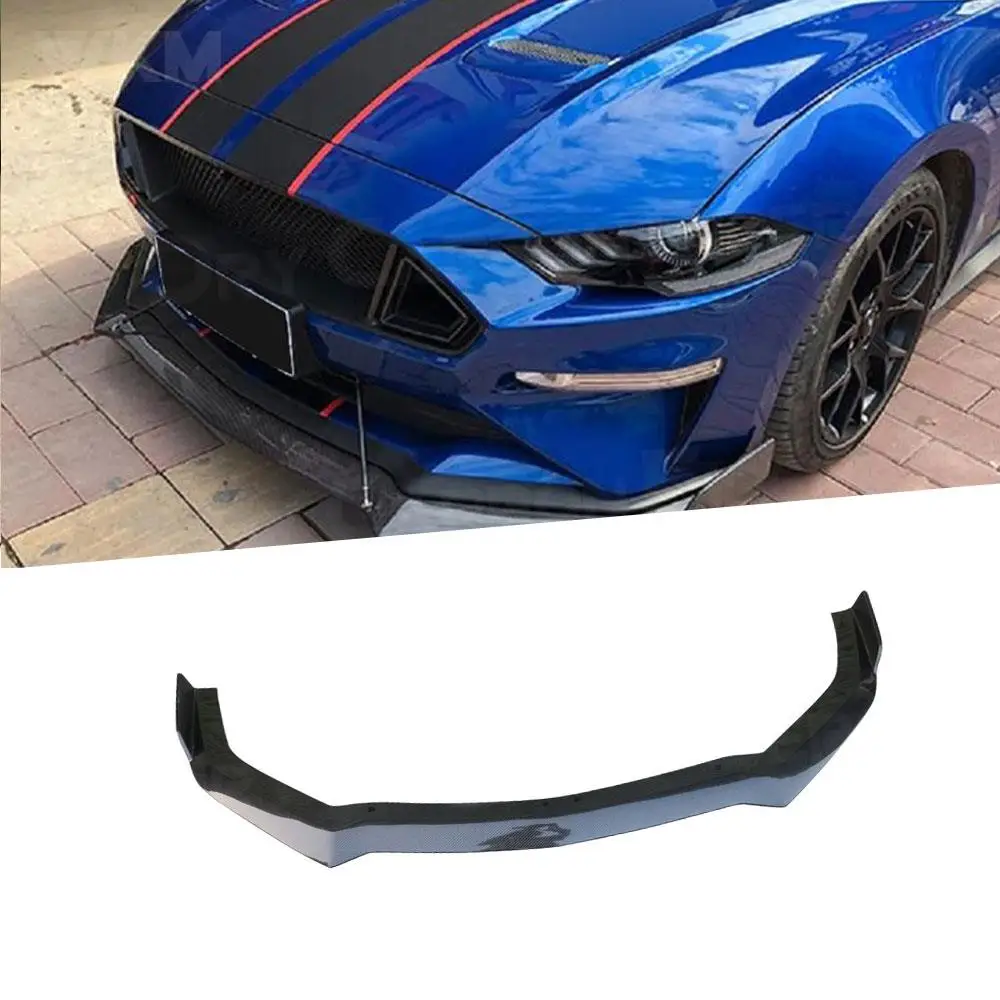 

Carbon Fiber Front Bumper Lip Chin Spoiler Splitters Bumper Diffuser Guard Body Kits Fit for Ford Mustang 2018 2019 2020