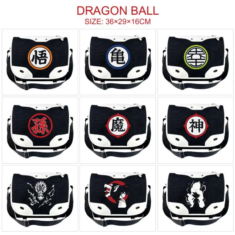 

Dragon Ball Illustration Pu Leather Casual Black White Crossbody Bag Cartoon Students Backpack Classics Fashion Trend Square Bag