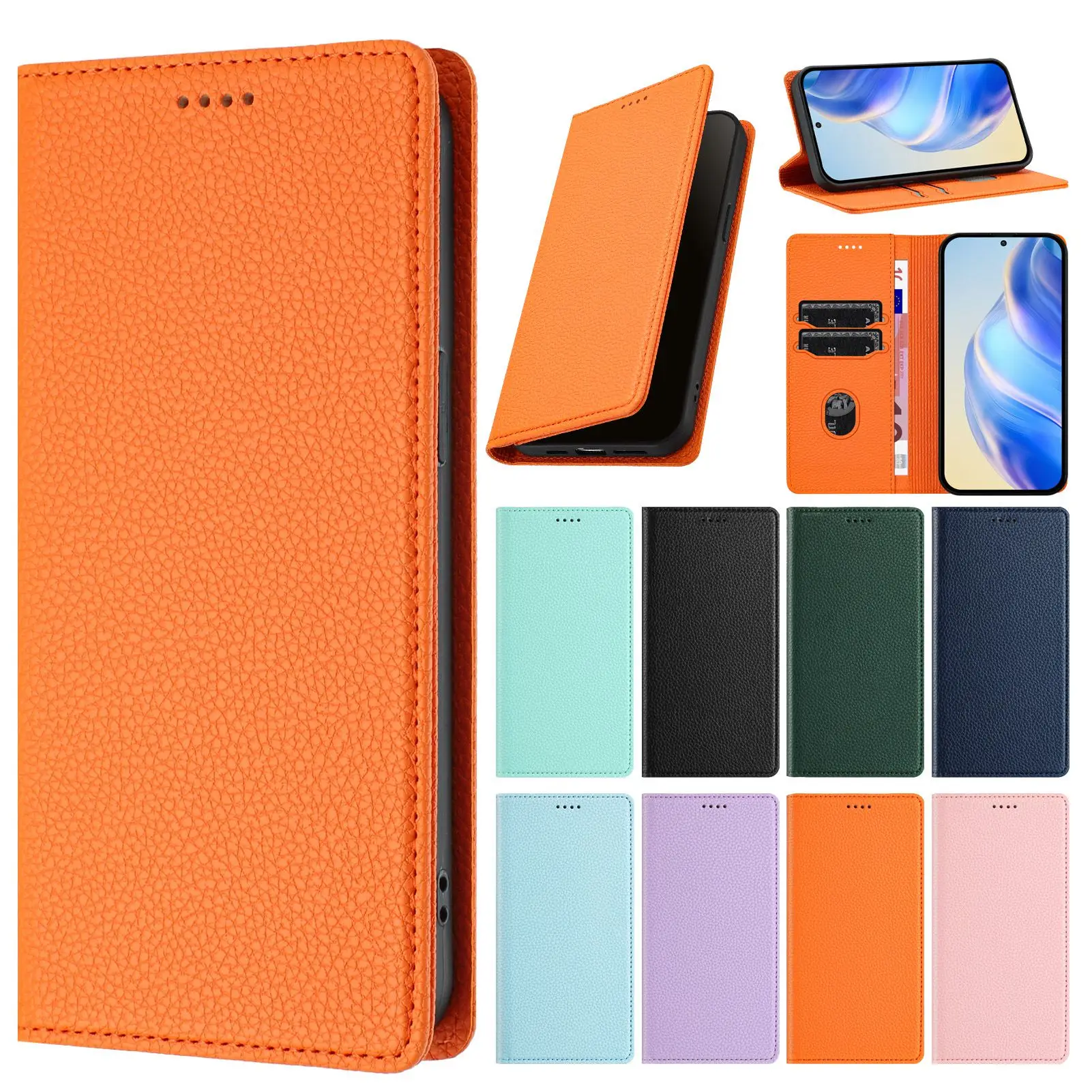 Magnetic Wallet Slots Phone Case with Back Cover
