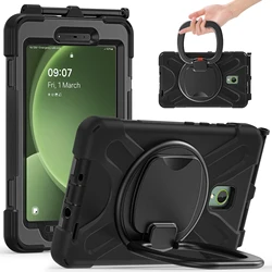 Rugged Heavy-Duty Protective Case with 360° Rotatable Handle for Active3 2020 SM-T570 (Black)