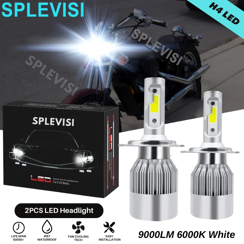 

2X H4/9003 LED Headlamp 12V-24V 6000K Pure White 9000LM For Honda 1985 CB650SC AC - NIGHTHAWK 650 Motorcycle High Low Beam